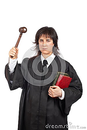 Angry female judge Stock Photo