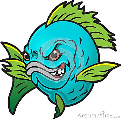 Angry Fish Vector Illustration