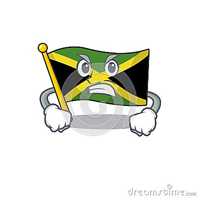 Angry flag jamaica character shaped on mascot Vector Illustration