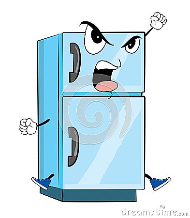 Angry Fridge Cartoon Stock Illustration - Image: 47926828