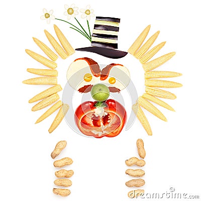 Angry fruity clown. Stock Photo