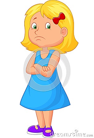 Angry girl cartoon Vector Illustration