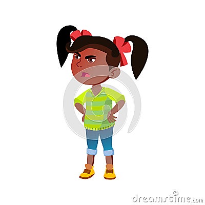 Angry Girl Child Yelling Shouting At Friend Vector Vector Illustration