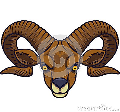 Angry goat head mascot Vector Illustration