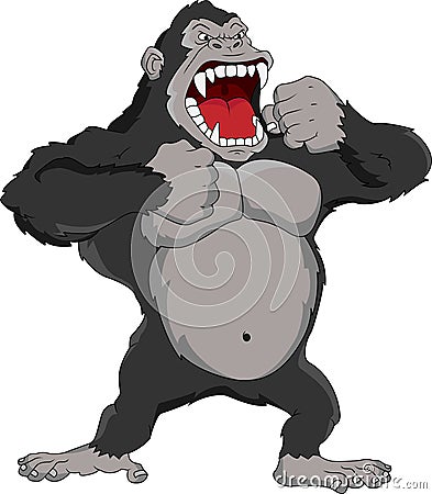 Angry gorilla cartoon Vector Illustration