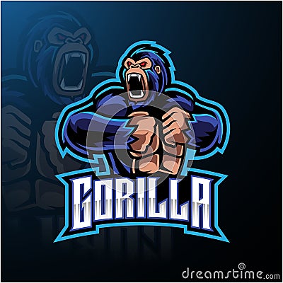 Angry gorilla mascot logo desain Vector Illustration