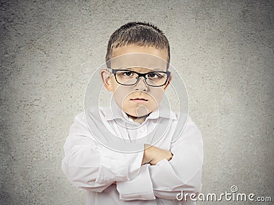 Angry, grumpy Boy Stock Photo