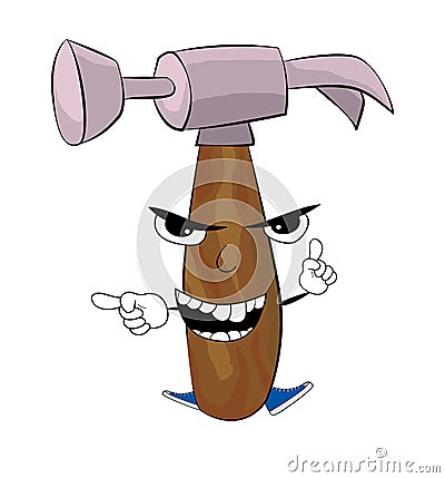 Angry hammer cartoon Cartoon Illustration