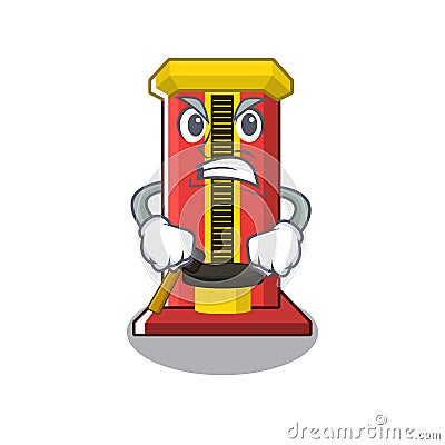 Angry hammer game machine isolated in character Vector Illustration