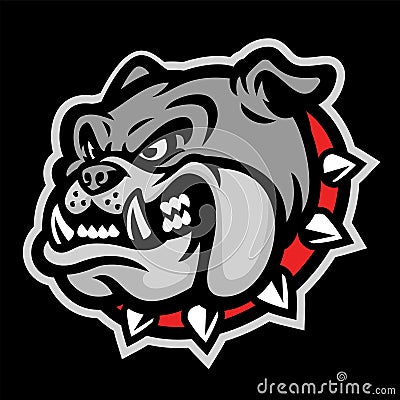 Angry head mascot of bulldog Vector Illustration