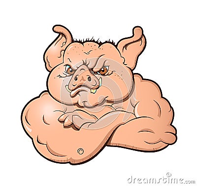 Angry Hog Vector Illustration