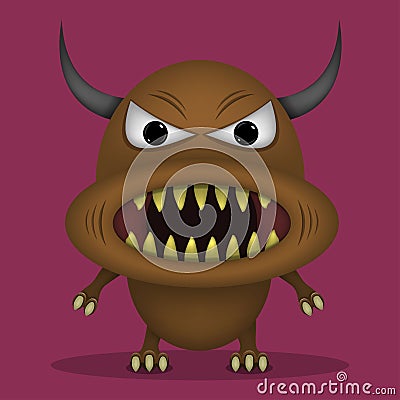 Angry horror monster Vector Illustration