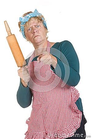 Angry house wife Stock Photo