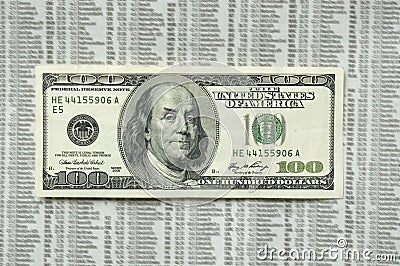 Angry hundred dollar bill. Stock Photo