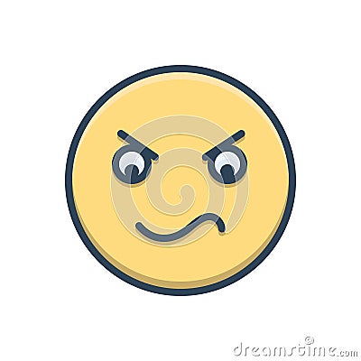 Color illustration icon for Angry, irritable and techy Cartoon Illustration