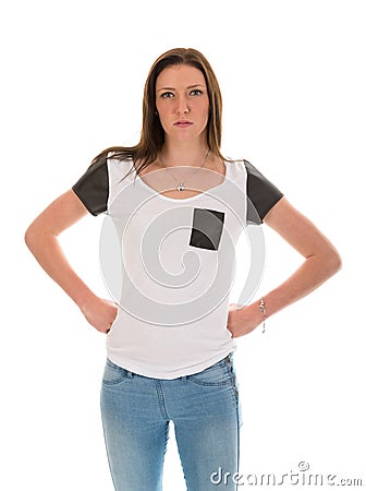 Angry and impatient young woman Stock Photo
