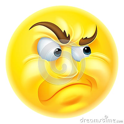 Angry or Jealous Emoticon Emoji Vector Illustration