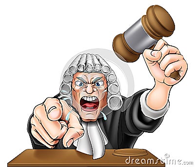 Angry Judge Vector Illustration