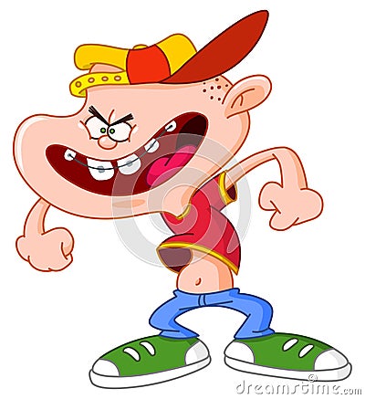 Angry kid Vector Illustration