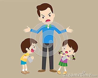 angry kid addicted Smart phone Vector Illustration