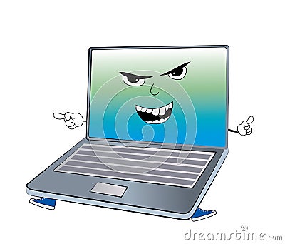 Angry laptop cartoon Cartoon Illustration