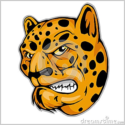 Angry Leopard mascot Vector Illustration