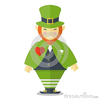 Angry leprechaun cartoon Vector Illustration