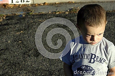 Angry Little Boy Stock Photo