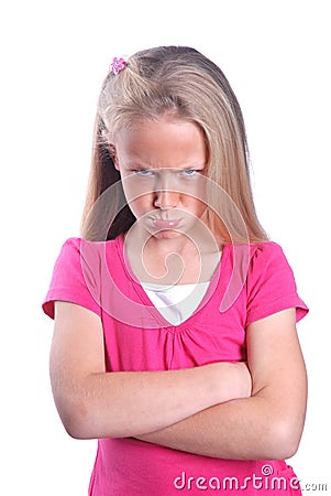 Angry little girl Stock Photo