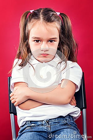 Angry Little Girl Stock Photo