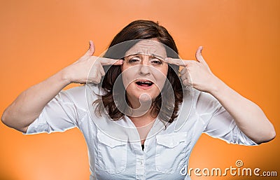Angry mad middle aged woman Stock Photo