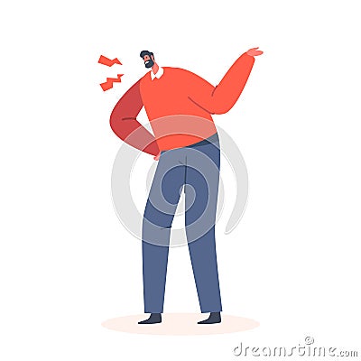 Angry Man Arguing and Conflicting. Quarrel and Fight Concept with Aggressive Male Character Shouting, Blaming Vector Illustration