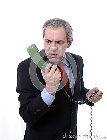 Angry man on the phone Stock Photo