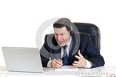 Angry Manager with notebook Stock Photo