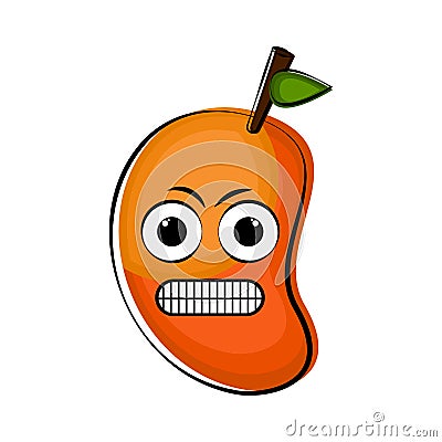Angry mango cartoon character emote Vector Illustration