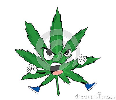 Angry marihuana cartoon Cartoon Illustration