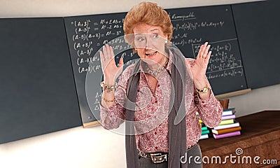 Angry Maths Teacher Stock Photo