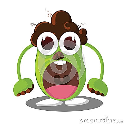 Angry monster, Cartoon character with angry expression Vector Illustration