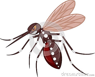 Angry mosquito cartoon Vector Illustration