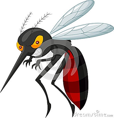 Angry mosquito cartoon Vector Illustration