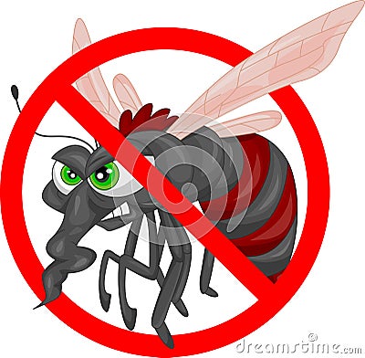 Angry mosquito cartoon Vector Illustration