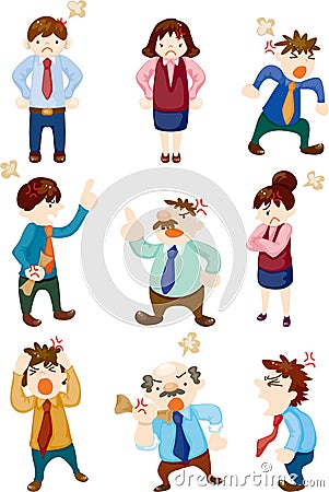 Angry office worker Vector Illustration