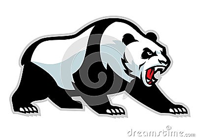 Angry panda mascot Vector Illustration