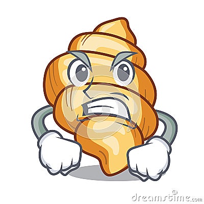 Angry pasta gnocchi cooked in mascot pan Vector Illustration