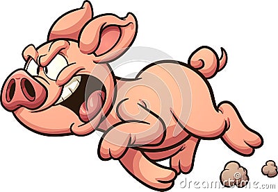 Angry pig Vector Illustration