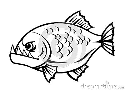 Angry piranha Vector Illustration