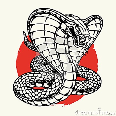 Angry poisonous king cobra concept Vector Illustration