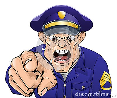 Angry policeman Vector Illustration