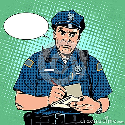 Angry policeman Vector Illustration