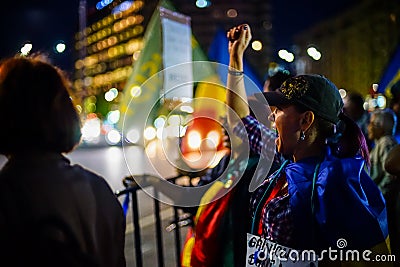Angry protester , Bucharest, Romania Editorial Stock Photo